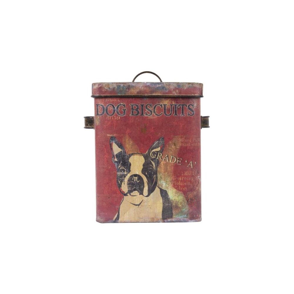 Boston Terrier Biscuit Tin Box with Lid (Empty), EUC
